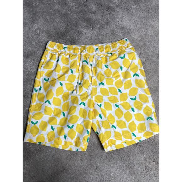 Hanna Andersson Mens Medium Swim Trunks Bundle (2) Pairs Lemons Green Tropical - Picture 6 of 8